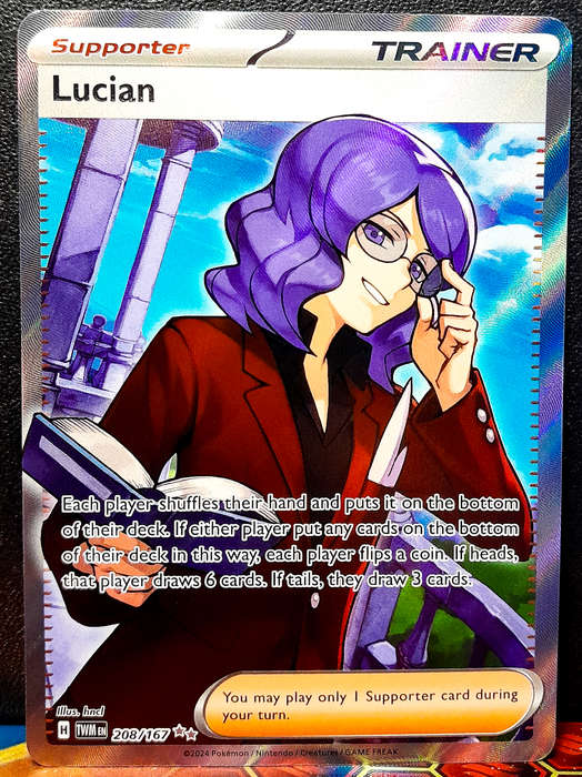 Pokemon Cards - Lucian 208/167 - Full Art Trainer - Twilight Masquerade - NM