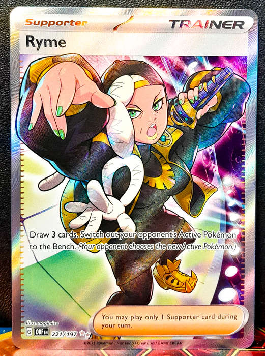 Pokemon Card - Ryme 221/197 - Holofoil Full Art Trainer - Obsidian Flames