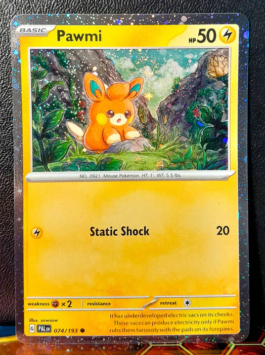 Pokemon Card - Pawmi 074/193 - Cosmo Holofoil - Paldea Evolved - NM