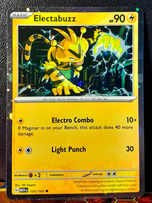 Pokemon Card - Electabuzz 125/165 - Cosmo Holofoil - Pokemon 151 - NM
