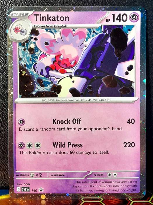 Pokemon Card - Tinkaton SVP140 - Cosmo Holofoil - Black star Promo NM