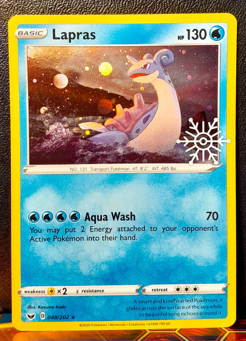 Pokemon Cards - lapras 048/202 - Cosmo Holo SNOWFLAKE stamped Promo- NM