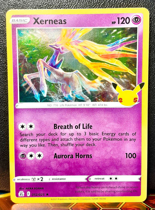 Pokemon Card - Xerneas 012/025 - Holofoil Rare - Celebrations 25th Anniversary NM