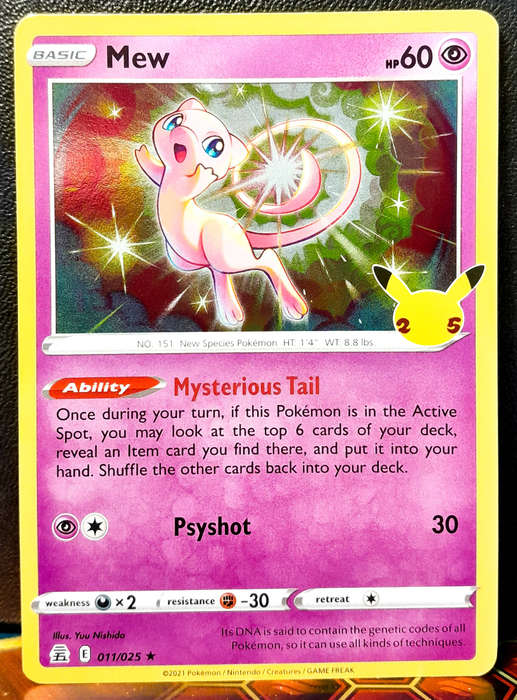 Pokemon Card - Mew 011/025 - Holofoil Rare - Celebrations 25th Anniversary NM