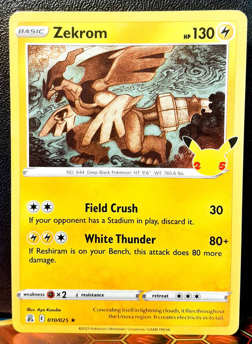 Pokemon Card - Zekrom 010/025 - Holofoil Rare - Celebrations 25th Anniversary NM