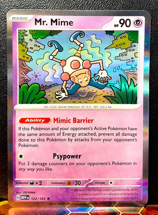 Pokemon Card - Mr. Mime 122/165 - Holofoil RARE - Pokemon 151 - NM