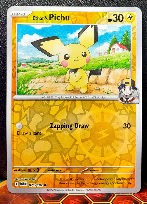 Pokemon Card - Ethan's Pichu 071/182 - Reverse Holofoil - Destined Rivals - NM
