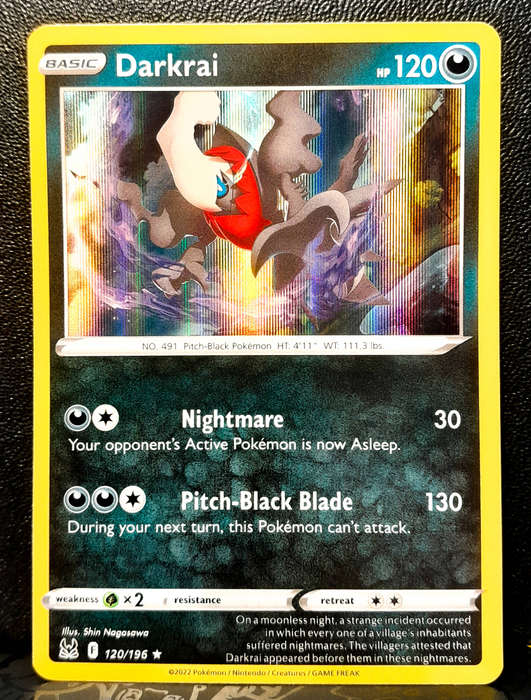 Pokemon Card - Darkrai 120/196 - Holofoil RARE - Lost Origin NM