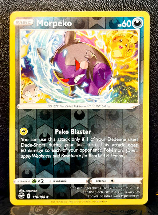 Pokemon Card - Morpeko 116/195 - Reverse Holo - Silver Tempest NM