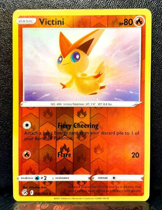 Pokemon Card - Victini 036/264 - Reverse Holofoil - Fusion Strike NM