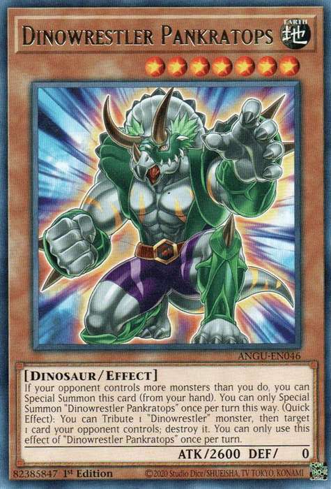 Yu-Gi-Oh! Card - Dinowrestler Pankratops - ANGU-EN046 - 1st Edition RARE - NM