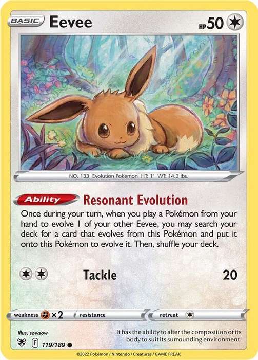 Pokemon Cards - Eevee 119/189 - Common - Astral Radiance NM