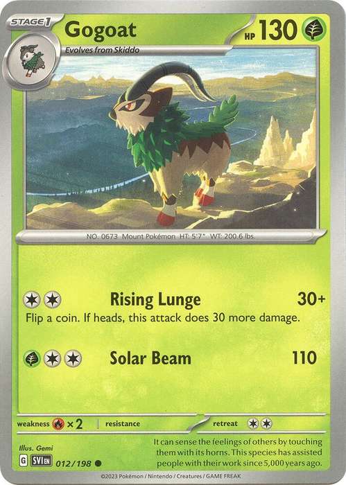 Pokemon Cards - Gogoat 012/198 - Common - Scarlet & Violet Base Set - NM