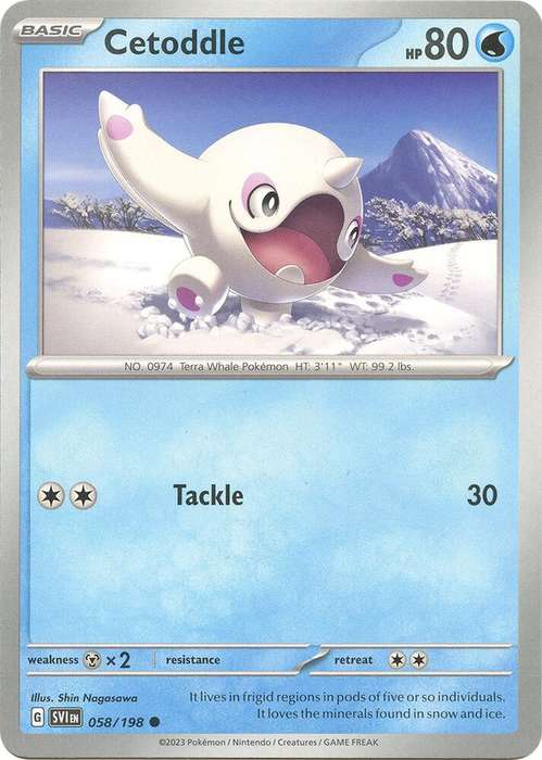 Pokemon Cards - Cetoddle 058/198 - Common - Scarlet & Violet Base Set - NM