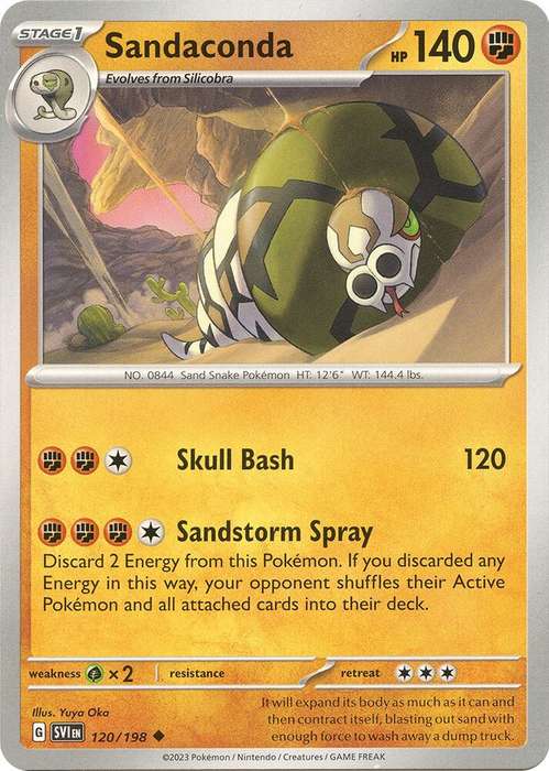 Pokemon Cards - Sandaconda 120/198 - Uncommon - Scarlet & Violet Base Set - NM