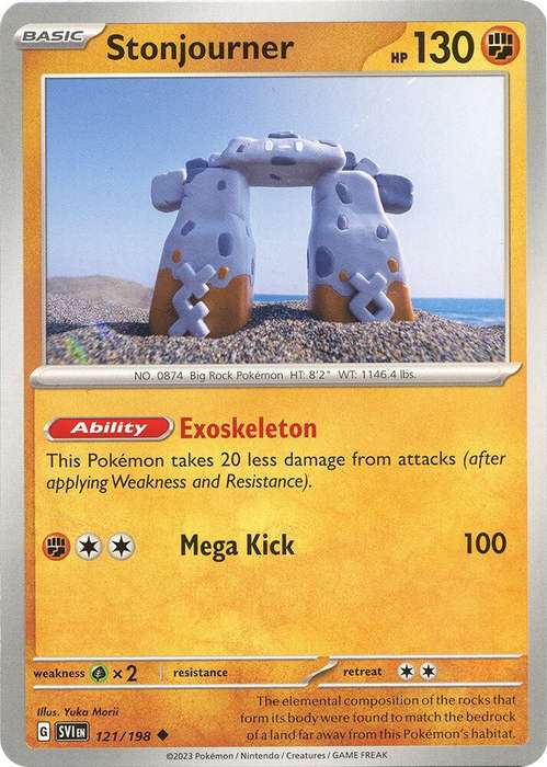 Pokemon Cards - Stonjourner 121/198 - Uncommon - Scarlet & Violet Base Set - NM