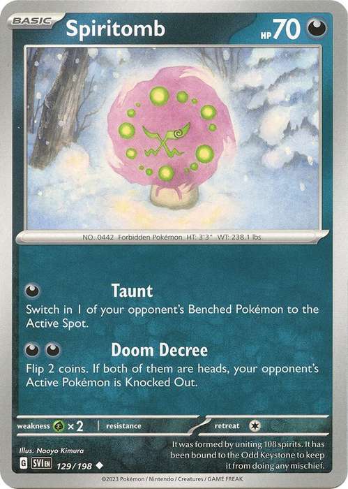 Pokemon Cards - Spiritomb 129/198 - Uncommon - Scarlet & Violet Base Set - NM
