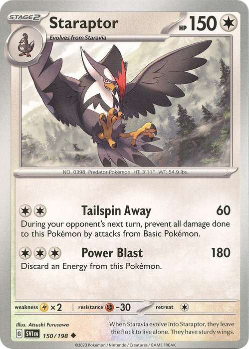Pokemon Cards - Staraptor 150/198 - Uncommon - Scarlet & Violet Base Set - NM