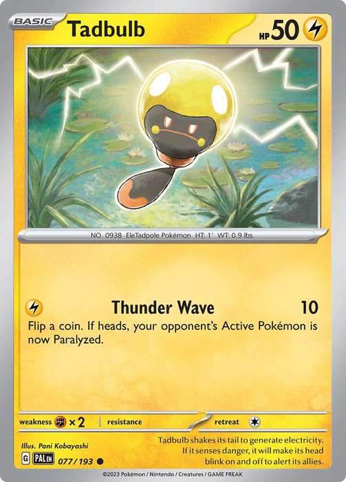 Pokemon Card - Tadbulb 077/193 - Common - Paldea Evolved NM
