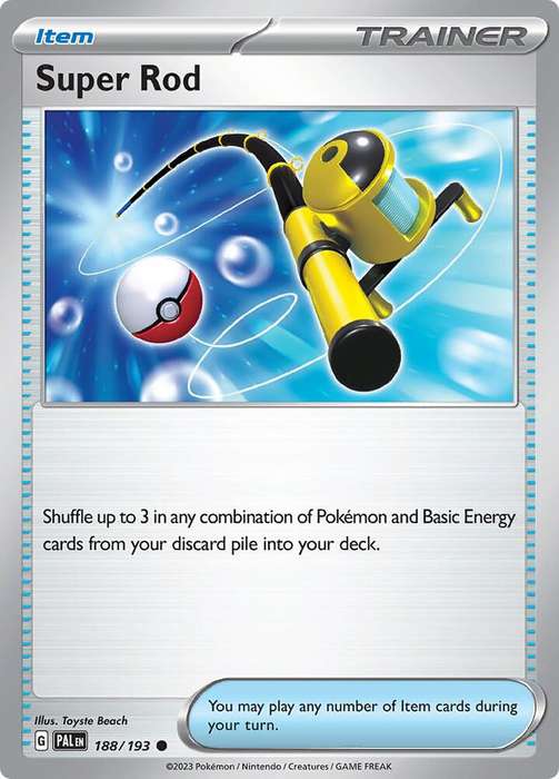 Pokemon Card - Super Rod 188/193 - Item Trainer - Paldea Evolved NM
