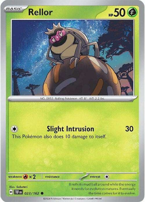 Pokemon Card - Rellor 023/162 - Common - Temporal Forces NM