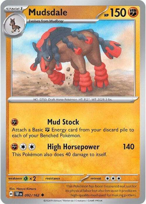Pokemon Card - Mudsdale 092/162 - Uncommon - Temporal Forces NM
