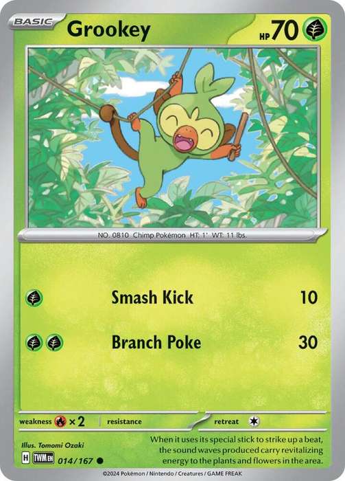 Pokemon Cards - Grookey 014/167 - Common - Twighlight Masquerade (NM)