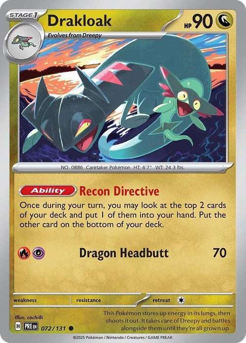 Pokemon Card - Drakloak 072/131 - Common - Prismatic Evolutions  NM