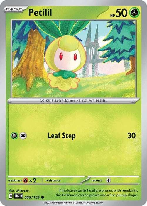 Pokemon Card - Petilil 006/159 - Common - Journey Together - NM