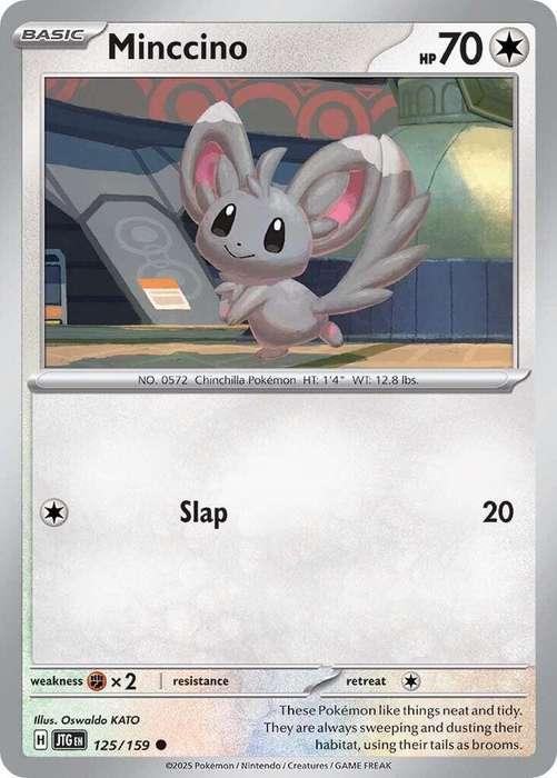 Pokemon Card - Minccino 125/159 - Common - Journey Together - NM