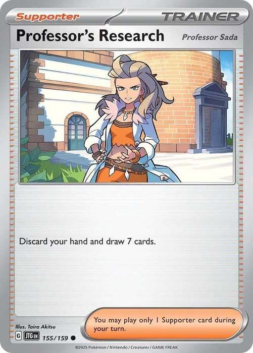 Pokemon Card - Professor's Research 155/159 - Common Supporter Trainer - Journey Together - NM