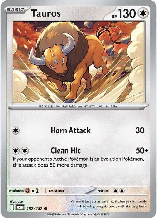 Pokemon Card - Tauros 152/182 - Common - Destined Rivals - NM