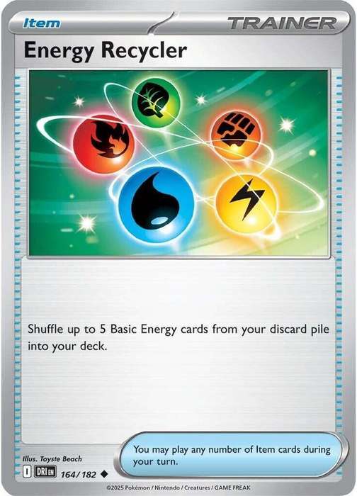 Pokemon Card - Energy Recycler 164/182 - Item Trainer - Destined Rivals - NM
