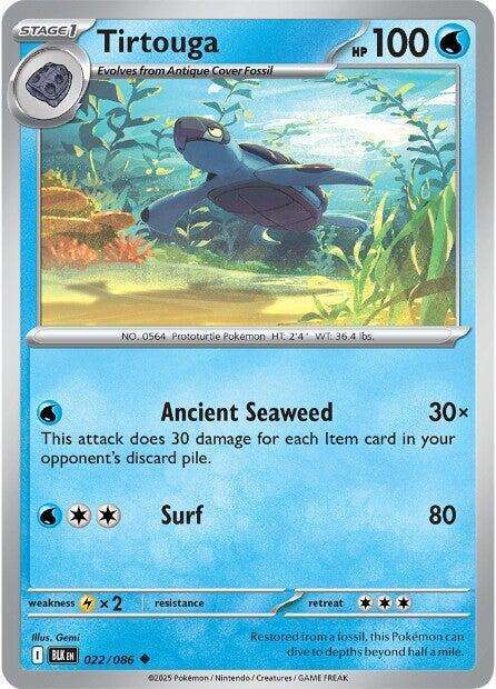 Pokemon Cards - Tirtouga 022/086 - Uncommon - Black Bolt - NM
