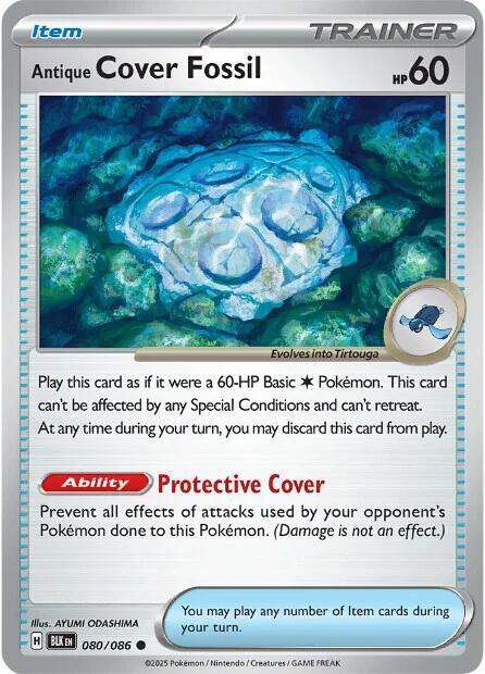 Pokemon Cards - Antique Cover Fossil 080/086 - Item Trainer - Black Bolt - NM
