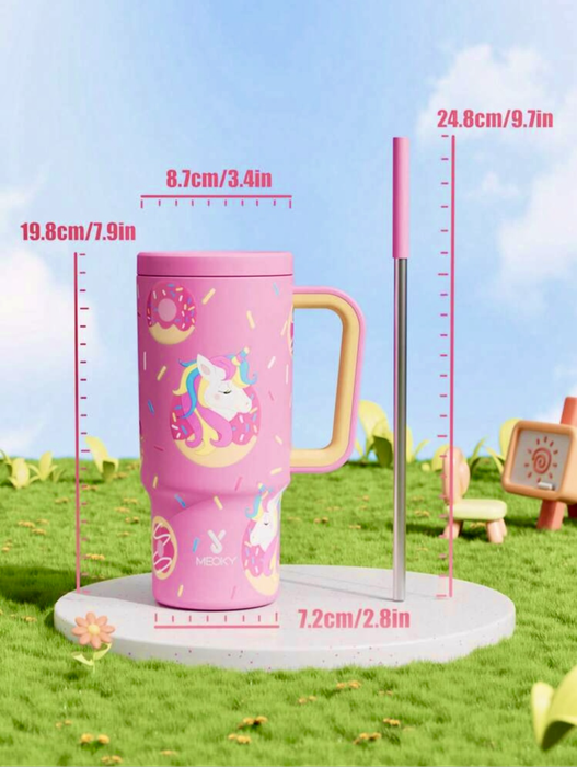 Meoky Unicorn Stainless Steel Tumbler, Kids Water Boltte, Ice Bottle