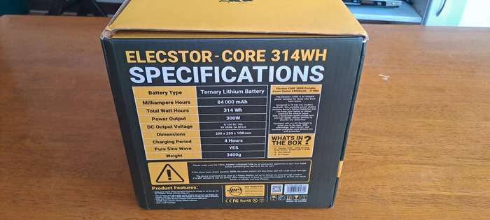 Elecstor CORE 300W Power Station 84000mAh - 314WH