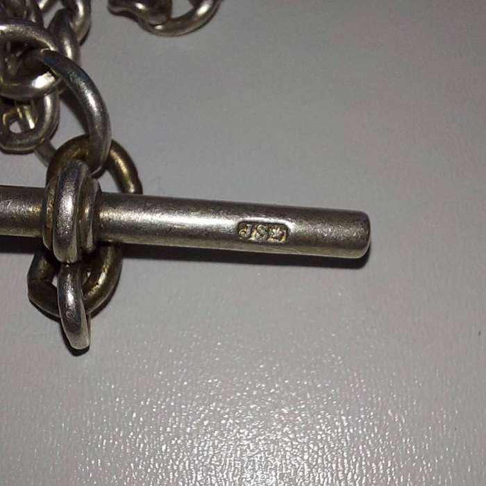John Scofield 1773 Sterling Silver Pocket Watch Chain x 2