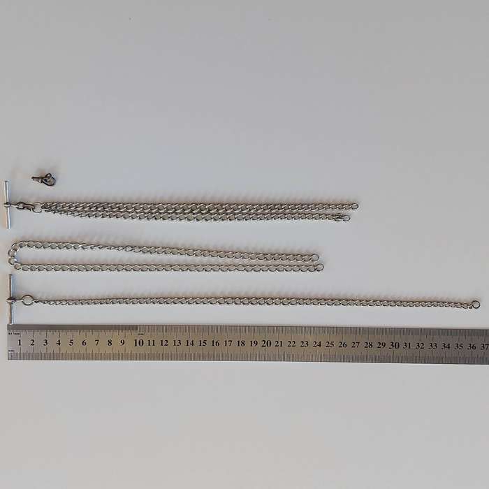 John Scofield 1773 Sterling Silver Pocket Watch Chain x 2