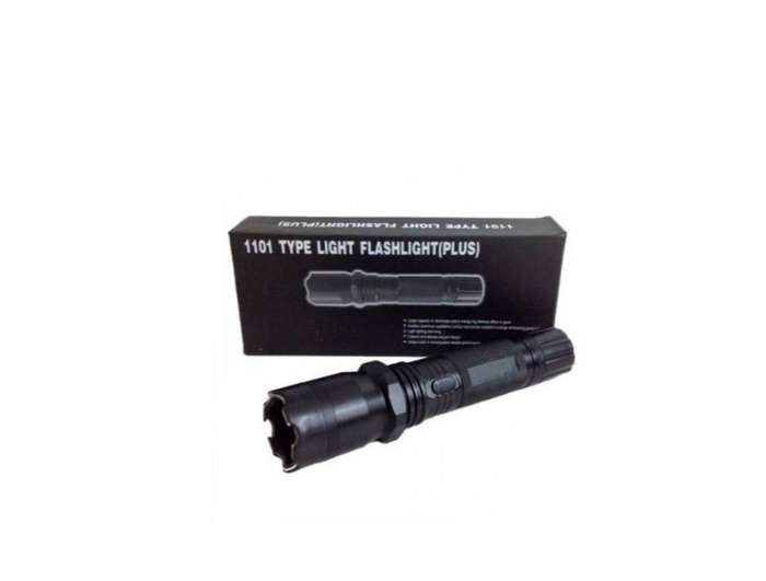 Self Defensive Flashlight With Stun Gun