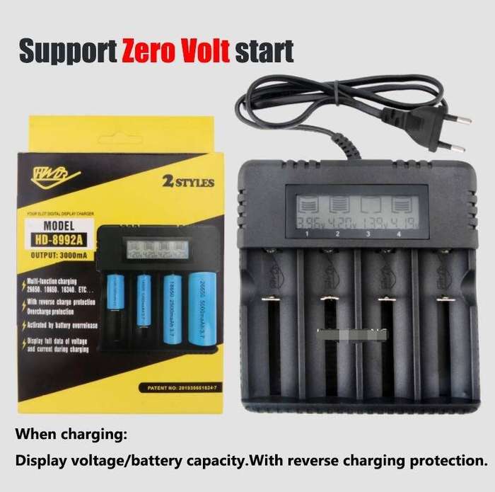 Four slot intelligent LCD lithium battery charger