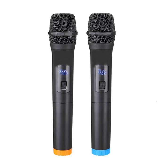 Pair Of Wireless Vocal Microphone With Rechargeable Receiver