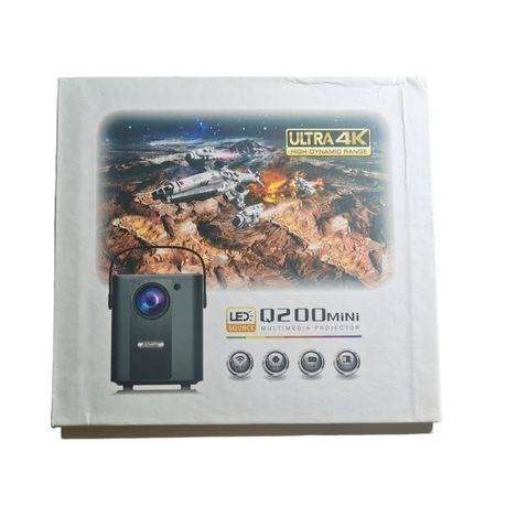 Q200 Mini Multimedia Smart 4K Full HD Wifi Projector - Black - (Half Price Special)