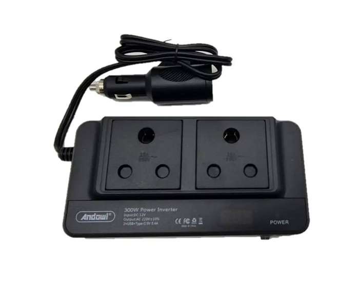 300W Car Power Inverter DC 12V to 220V AC with 4 USB Charger Ports Q-CC8300