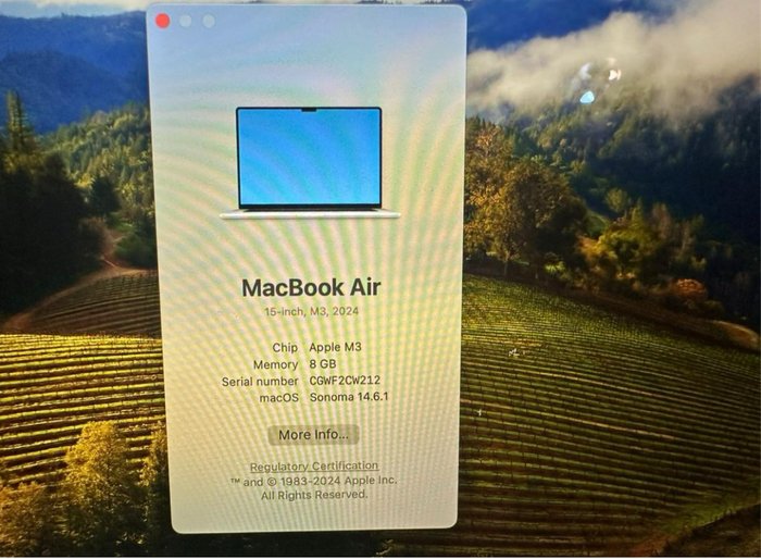 Apple MacBook Air 15 M3 8 Core CPU 10 Core GPU 256GB SSD