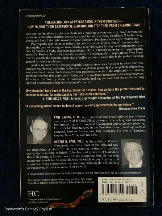 Snakes in Suits by Paul Babiak & Robert D. Hare