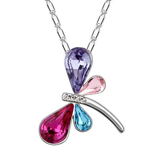 Crystal dragonfly Pendant Necklace Necklace  Fashion Jewelry 