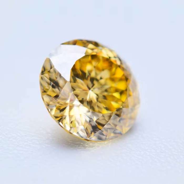 Moissanite 1ct Lemon 100Facetted Round Cut **GRA Certified **BRILLIANT CUT
