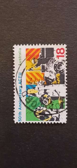 AUSTRALIA 1977 50TH ANN. OF THE AUSTRALIAN COUNCIL OF TRADE UNIONS