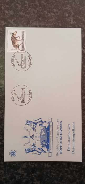 BOPHUTHATSWANA 1982 DATE STAMP CARD(ANIMAL TOTEMS)